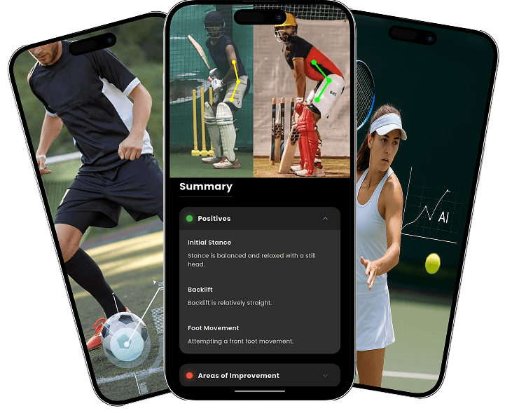 Mobile screen showing scalable AI sports academy features