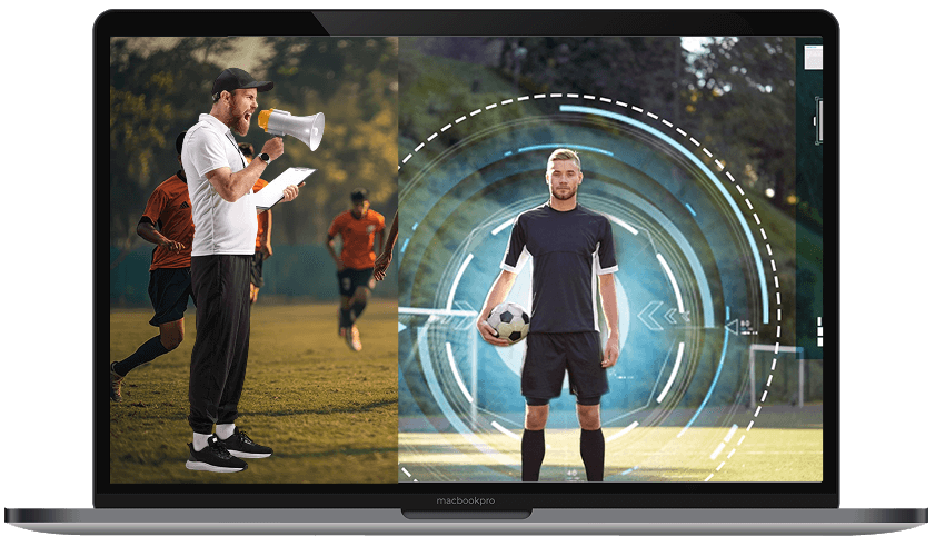 Laptop illustration highlighting sports academy challenges